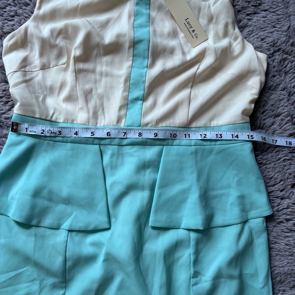 ⭐️⭐️⭐️NWT Lucy & Co blue and white selves Sheath dress size Large - Picture 11 of 15